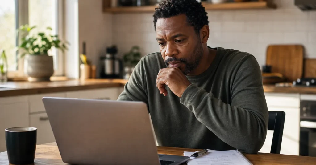 parent researching best online AI summer camps for kids on a laptop