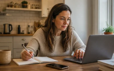 parent researching how to choose an AI academy for kids on a laptop